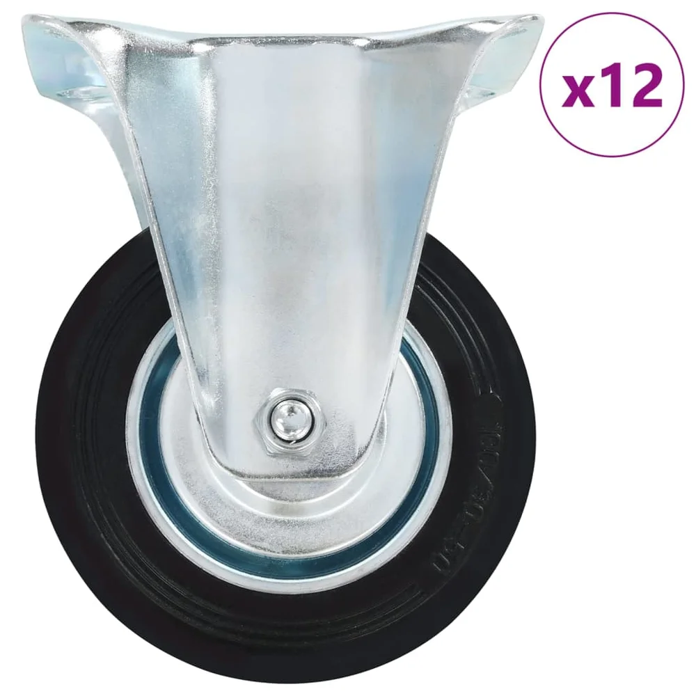 vidaXL Faste hjul 12 stk 100 mm v:4541484 vidaXL Faste hjul 12 stk 100 mm v:4541484