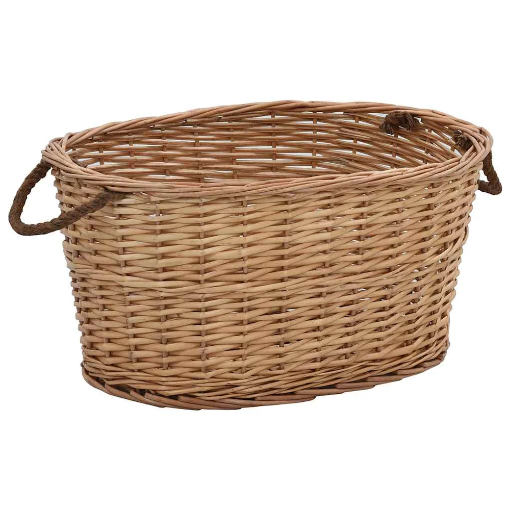 vidaXL Vedkurv med bærehåndtak 56x40x28 cm naturell selje v:4609793 vidaXL Vedkurv med bærehåndtak 56x40x28 cm naturell selje v:4609793