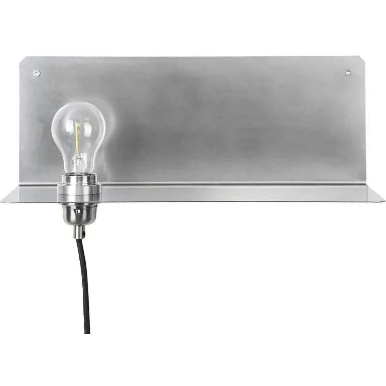 90° Vegglampe med Hylle, Rustfritt Stål v:9068132 90° Vegglampe med Hylle, Rustfritt Stål v:9068132