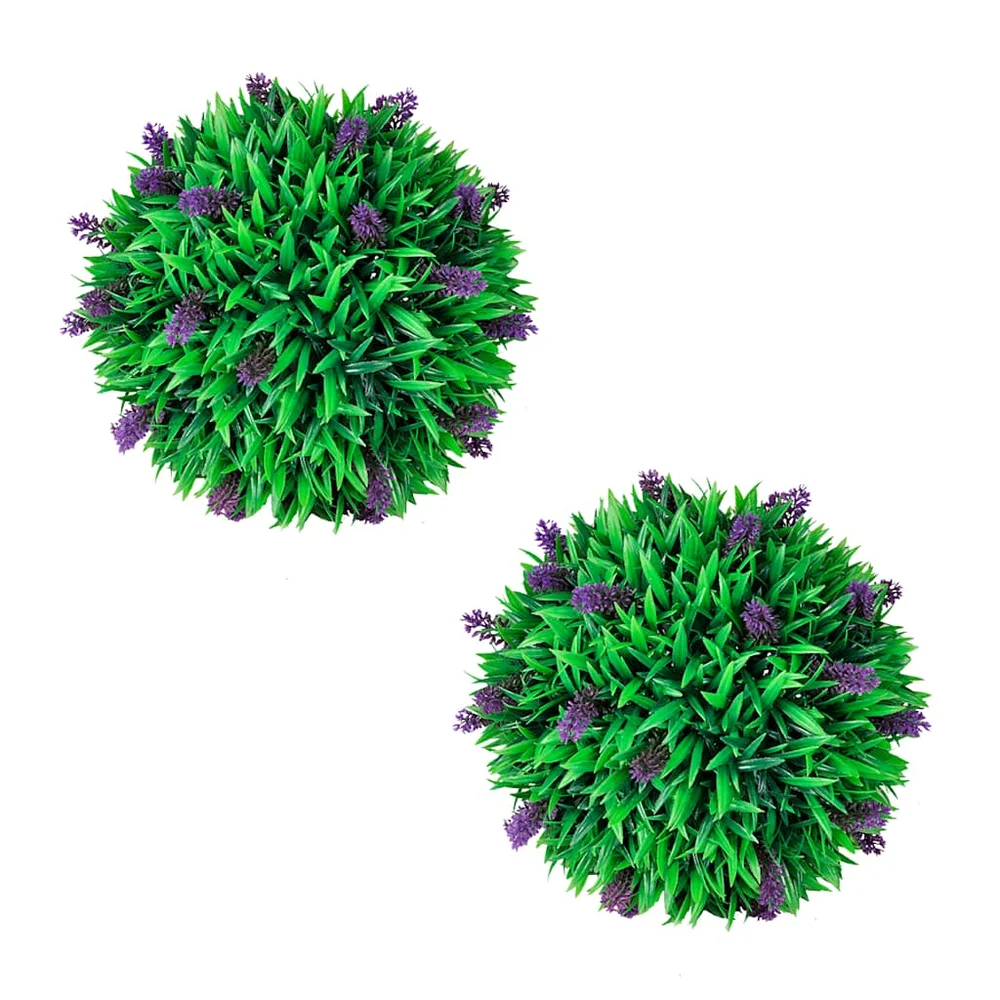 Kunstige buksbomballer med lavendel sett med 2 stk 30 cm v:6277170