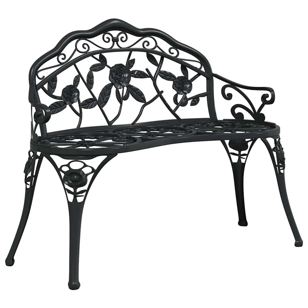 vidaXL Hagebenk 100 cm støpt aluminium svart v:1811300 vidaXL Hagebenk 100 cm støpt aluminium svart v:1811300