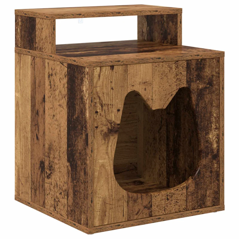 vidaXL Katt Hus Gammelt tre 42,5 x 40 x 53,5 cm Konstruert tre v:2748764 vidaXL Katt Hus Gammelt tre 42,5 x 40 x 53,5 cm Konstruert tre v:2748764