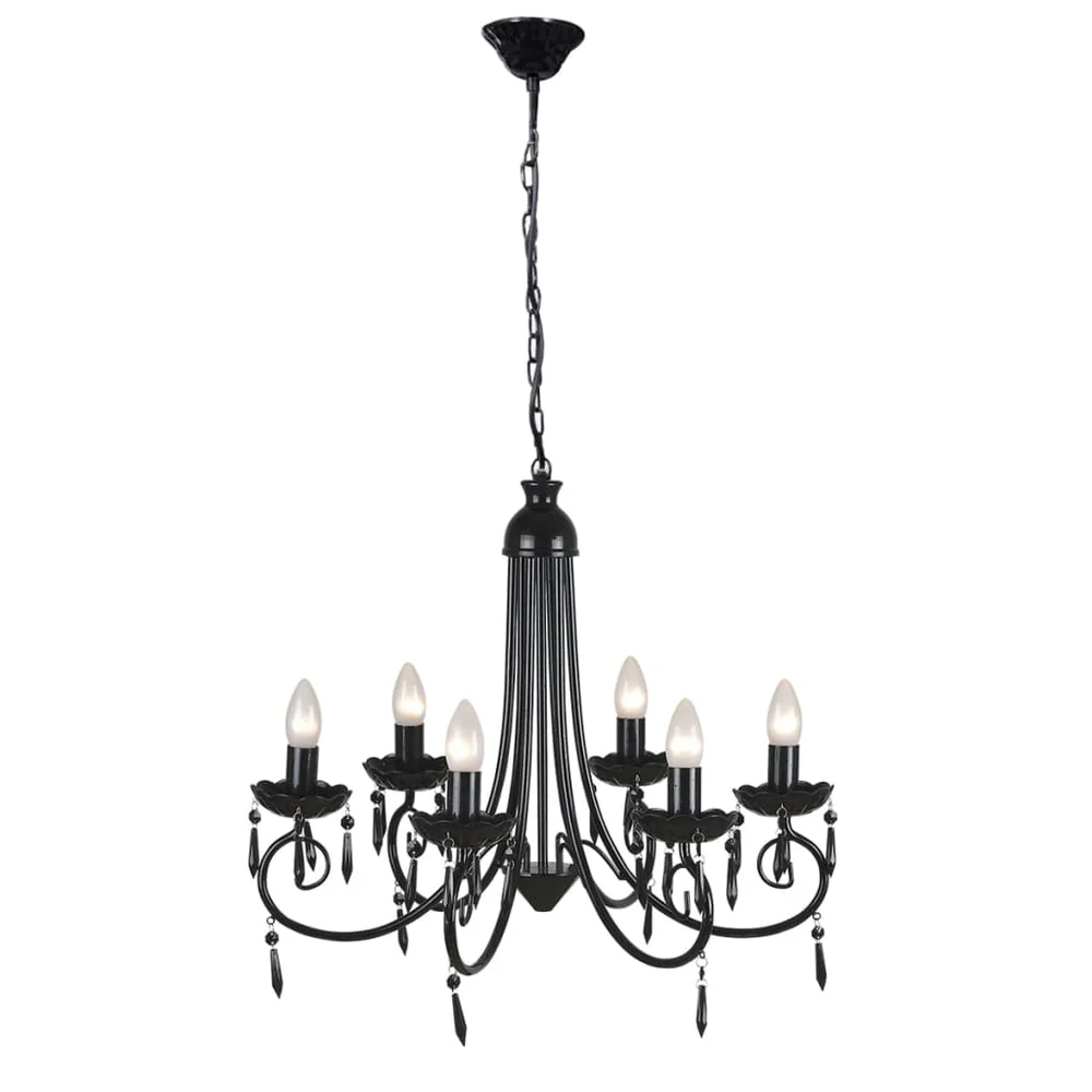 vidaXL Lysekrone 6-armet svart v:5204235 vidaXL Lysekrone 6-armet svart v:5204235