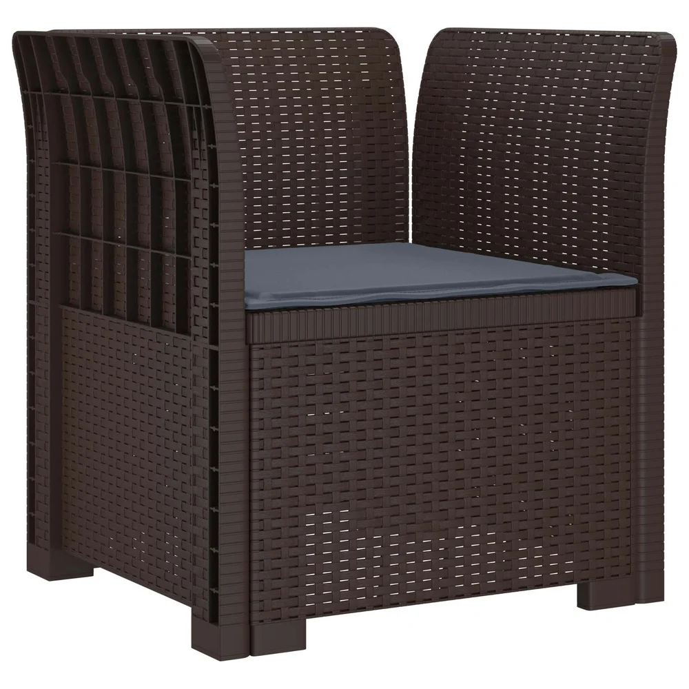 vidaXL 1-seters Stol med Pute Rattan Utseende PP Brun v:874407 vidaXL 1-seters Stol med Pute Rattan Utseende PP Brun v:874407