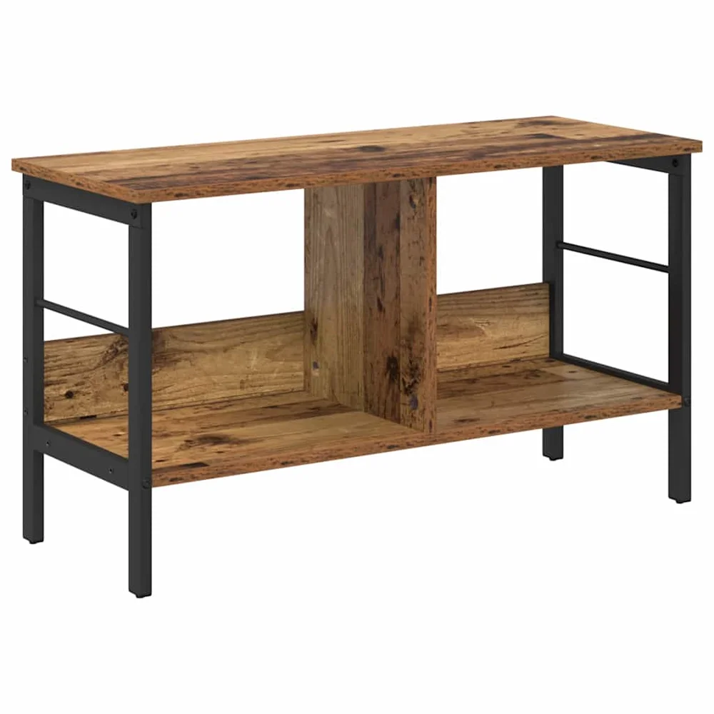 vidaXL Bokhylle 2 nivåer 82 x 32 x 47 cm Konstruert tre Gamle tre v:5422354