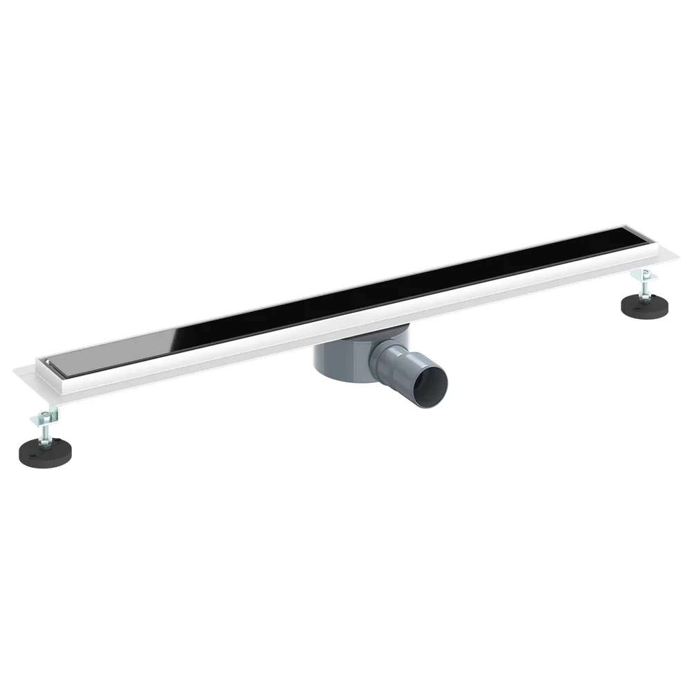 vidaXL Dusjavløp Glasslokk med 360° Siphon Svart 80 cm v:5948765
