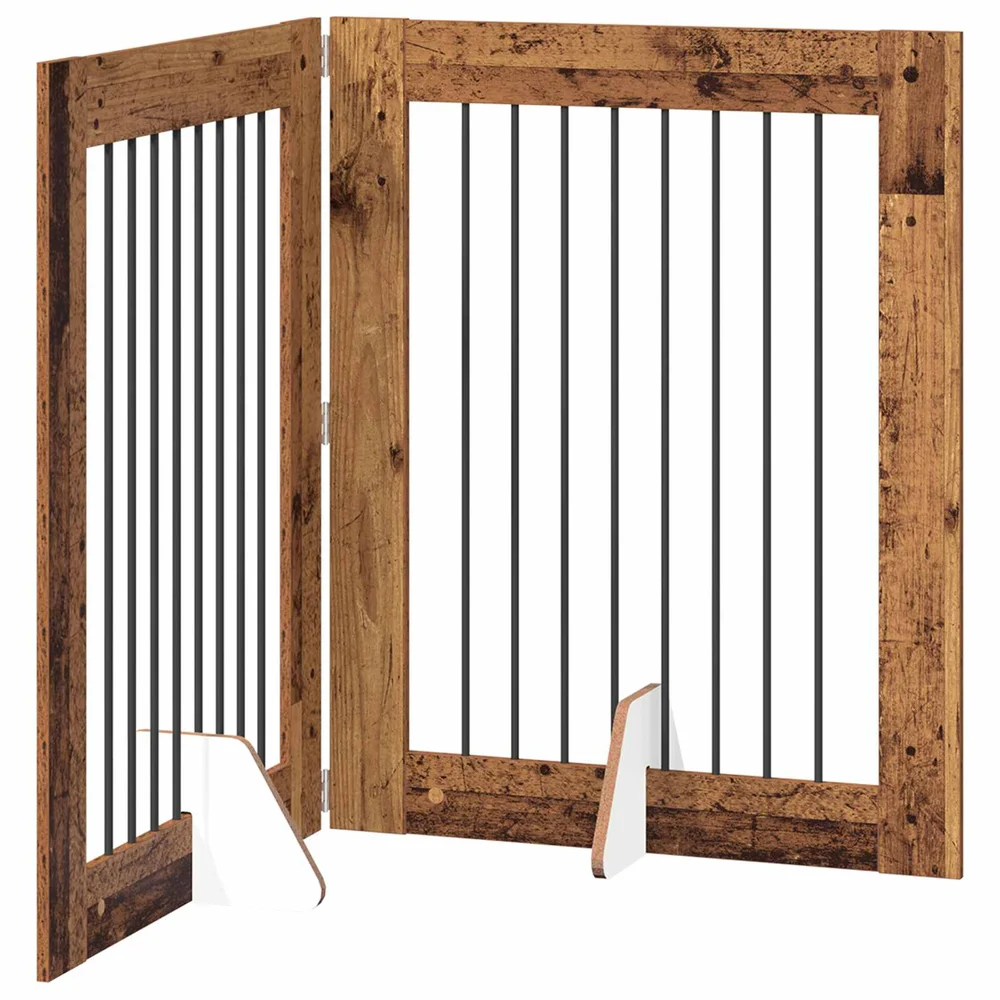 vidaXL Foldbar hundegitter med stativer 2 stk. Gammelt tre 160,5 cm v:5407941 vidaXL Foldbar hundegitter med stativer 2 stk. Gammelt tre 160,5 cm v:5407941