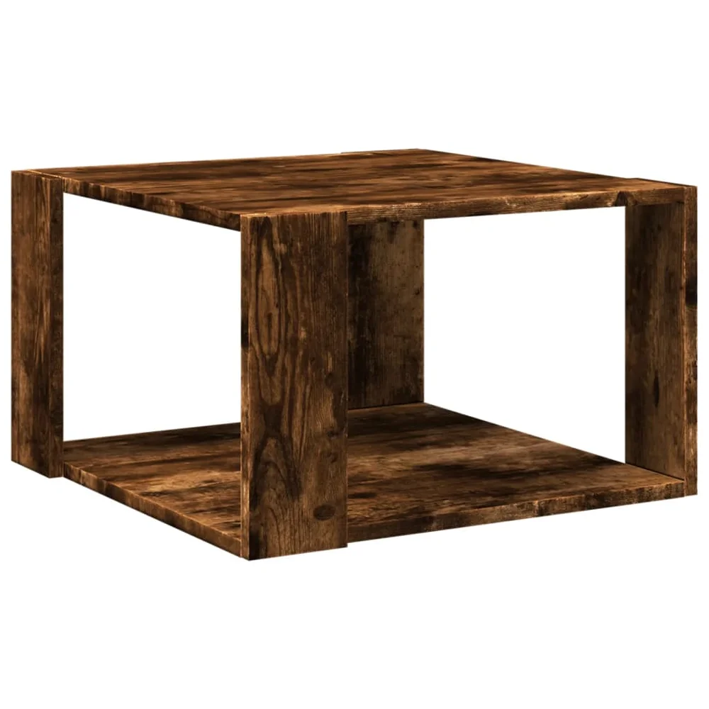 vidaXL Salongbord røkt eik 51,5x51,5x30 cm konstruert tre v:3106245