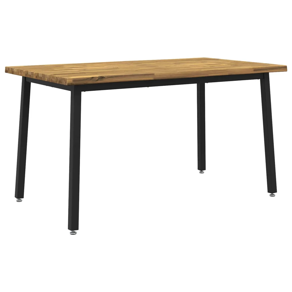 vidaXL 140 x 80 x 75 cm Solid akasietre Hvit og svart Rektangulær v:6351853 vidaXL 140 x 80 x 75 cm Solid akasietre Hvit og svart Rektangulær v:6351853