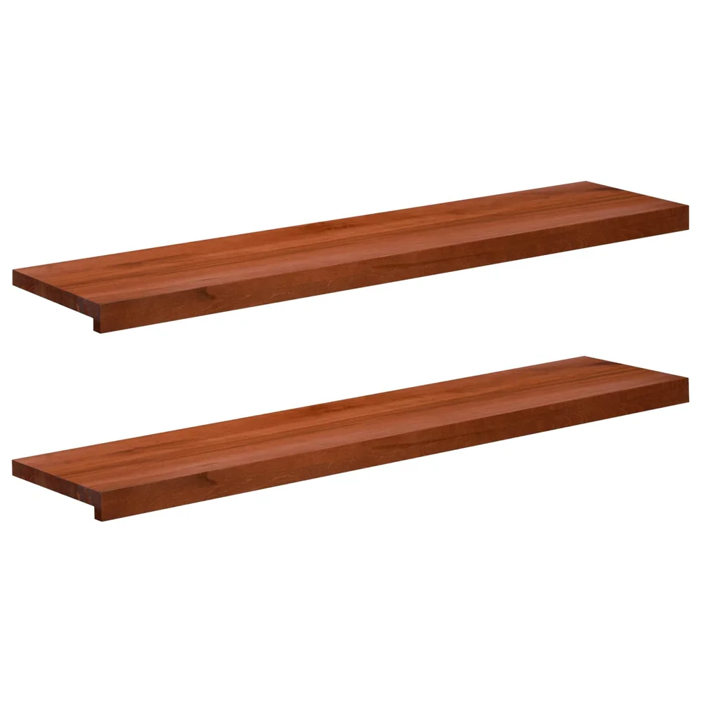 vidaXL Vinduplanker 2 stk. Brun 110 x 25 x 2 cm Massiv bøketre v:1563610