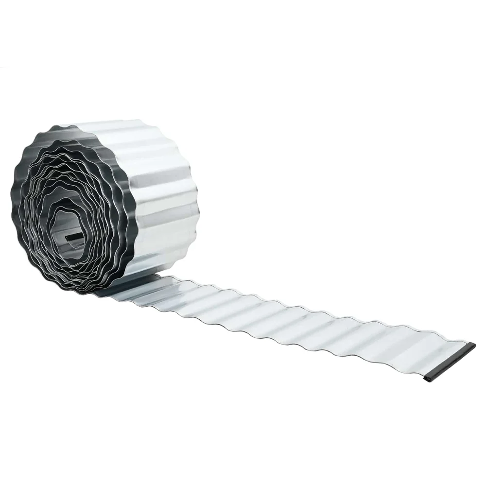 vidaxl Gjerdekant 5 m x 10 cm Galvanisert stål Sølv v:400781