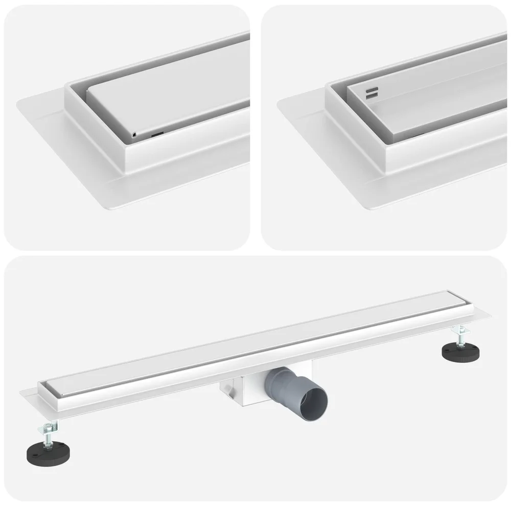 vidaXL 2 i 1 Dusjavløp sølv 70 cm Rustfritt Stål 304 v:1653689
