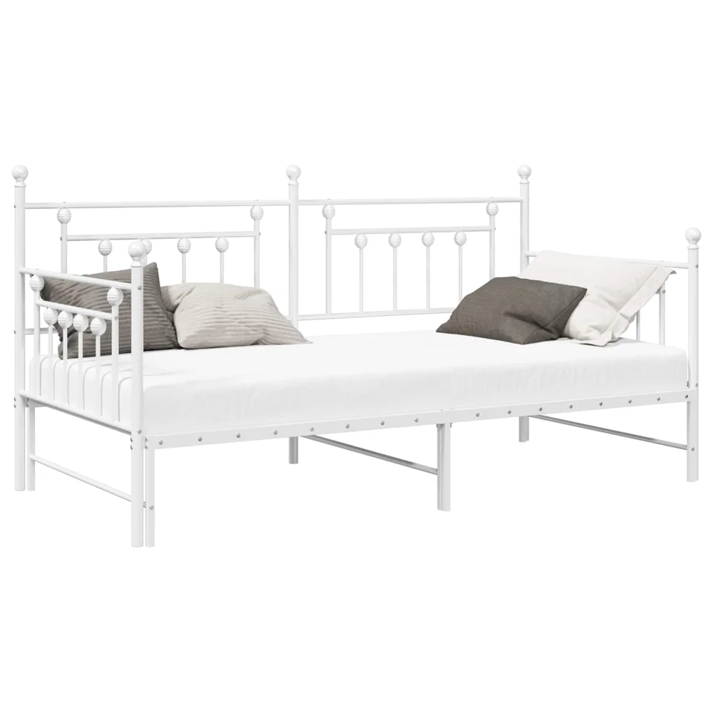 vidaXL Dagsengeramme Hvit 107 x 203 cm Stål v:2668770 vidaXL Dagsengeramme Hvit 107 x 203 cm Stål v:2668770