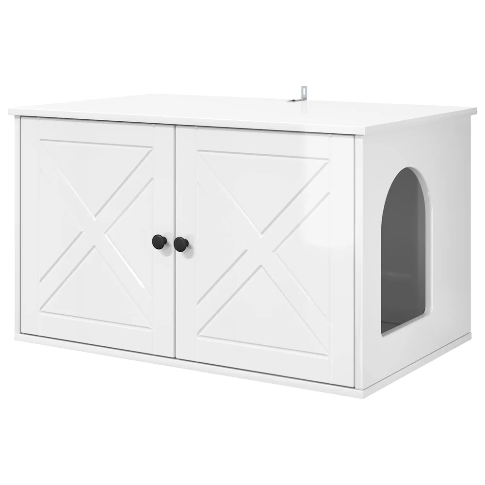 vidaXL Katt Hus Glanset Hvit 85 x 55 x 50,5 cm Konstruert tre v:7483582 vidaXL Katt Hus Glanset Hvit 85 x 55 x 50,5 cm Konstruert tre v:7483582