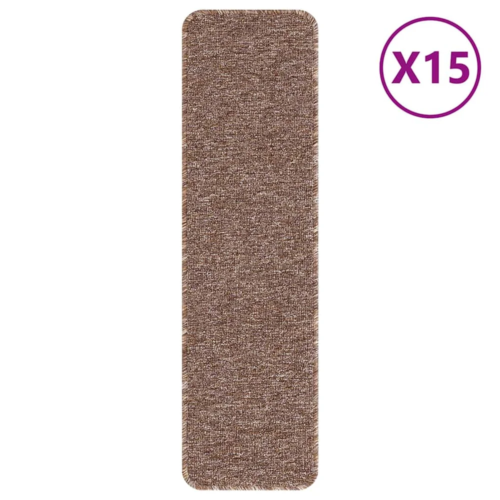 vidaXL Anti-skli Trapematter 15 stk. 75 x 20 cm Brun PP Rektangulær v:8798660 vidaXL Anti-skli Trapematter 15 stk. 75 x 20 cm Brun PP Rektangulær v:8798660