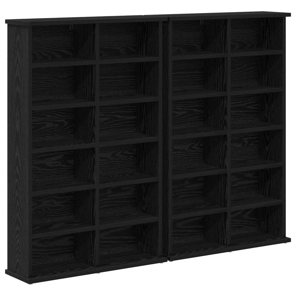 vidaXL CD skap 2 stk. Svart eik 60 x 17 x 92 cm Konstruert tre v:2493441 vidaXL CD skap 2 stk. Svart eik 60 x 17 x 92 cm Konstruert tre v:2493441