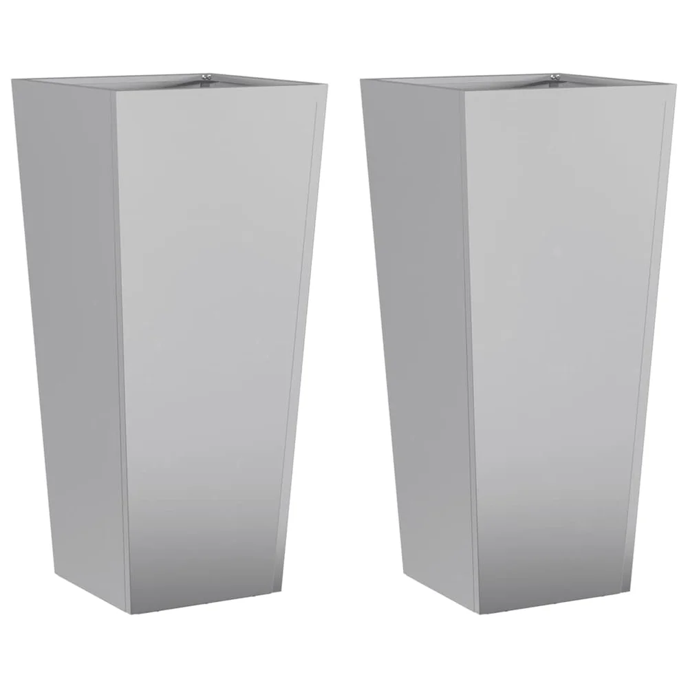 vidaXL Plantekasser 2 stk 35x35x75 cm galvanisert stål v:9988430