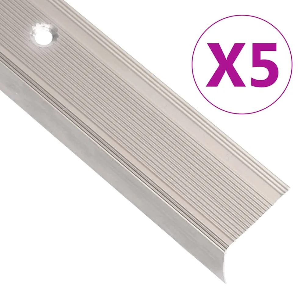 vidaXL Trappeneser L-form 5 stk aluminium 90 cm champagne v:4449642 vidaXL Trappeneser L-form 5 stk aluminium 90 cm champagne v:4449642