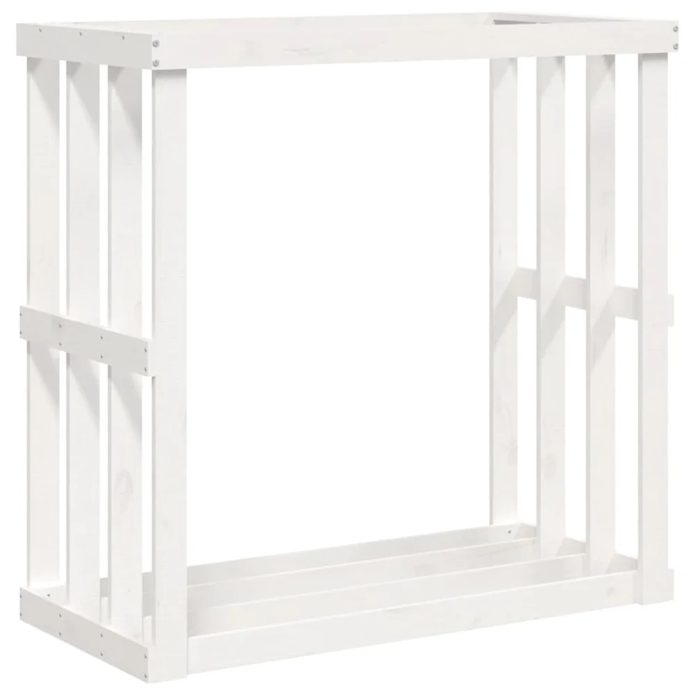 vidaXL Utendørs vedstativ hvit 108x52x106 cm heltre furu v:6568099 vidaXL Utendørs vedstativ hvit 108x52x106 cm heltre furu v:6568099