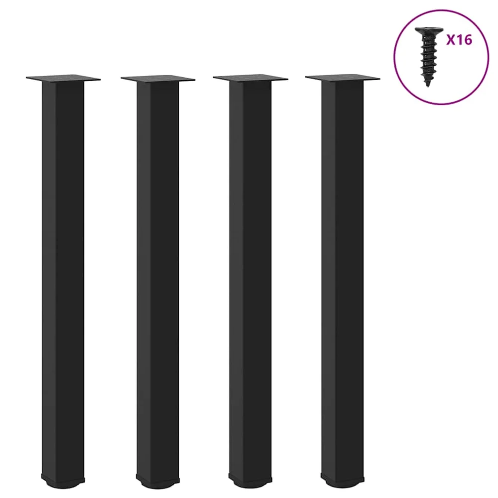 vidaXL Barbordben 4 stk svart 90-92 cm stål v:3335473