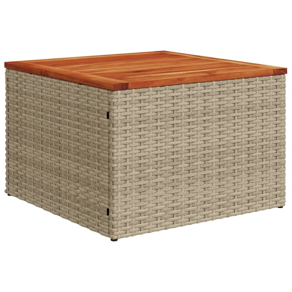 Hagebord beige 55x55x37 cm polyrotting og akasietre v:4283813