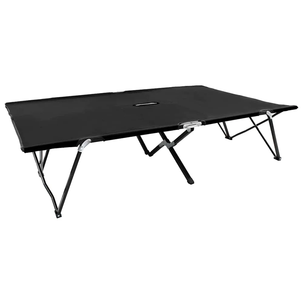 vidaXL Sammenleggbar solseng for 2 personer svart stål v:4425606
