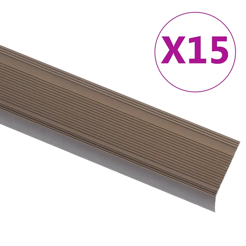 vidaXL Trappeneser L-form 15 stk aluminium 90 cm brun v:7397589 vidaXL Trappeneser L-form 15 stk aluminium 90 cm brun v:7397589