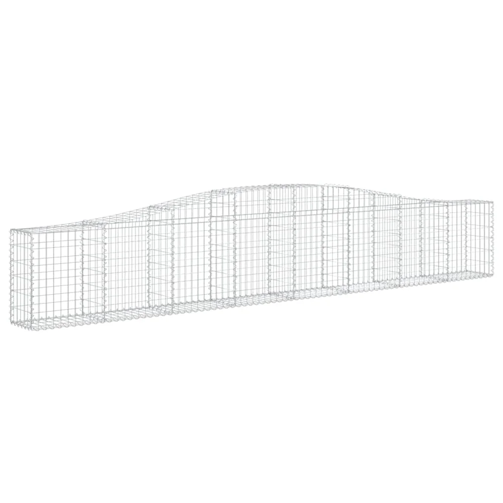 vidaXL Gabionkurv buet 400x30x60/80 cm galvanisert jern v:8074562