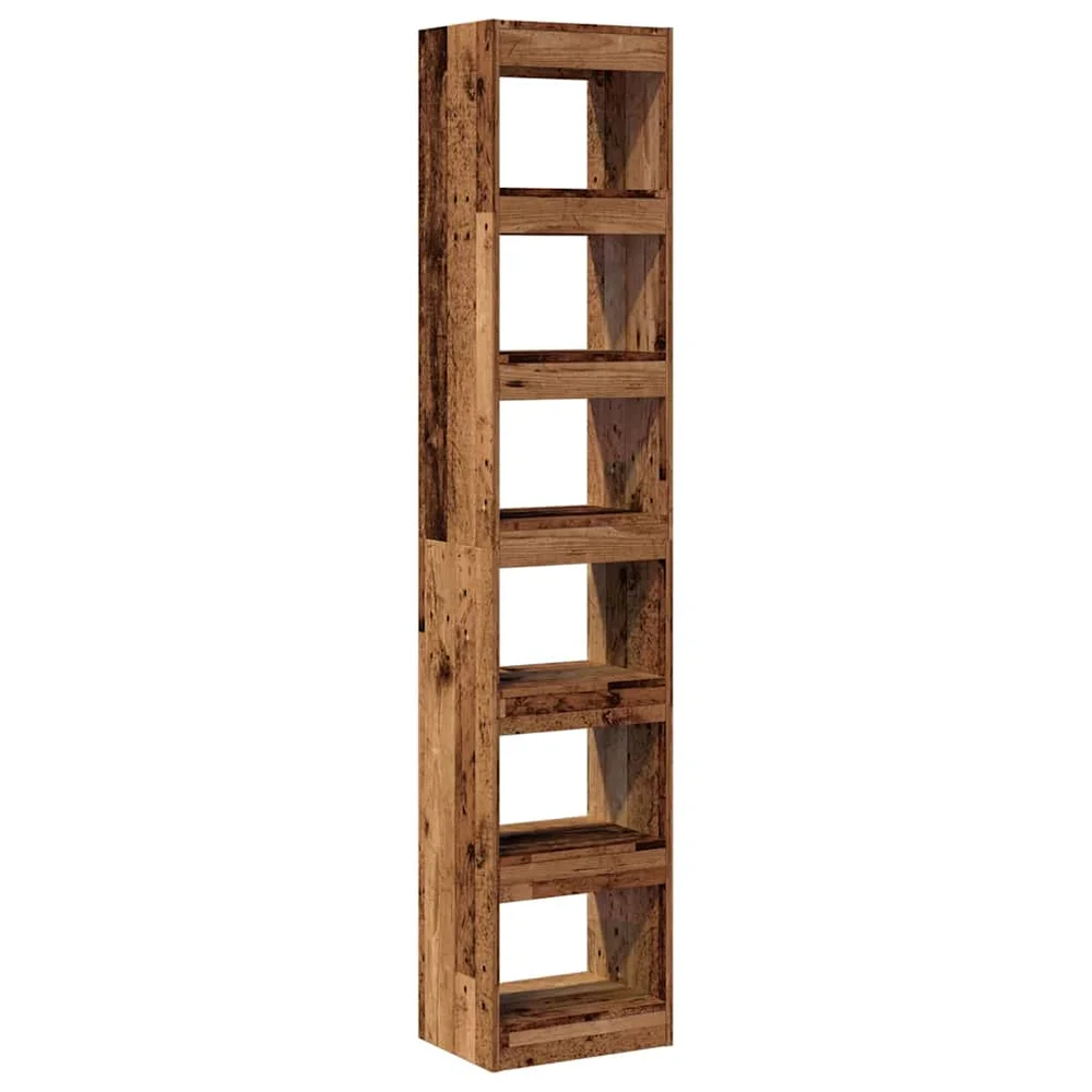 vidaXL Bokhylle/romdeler gammelt tre 40x30x198 cm v:6715861
