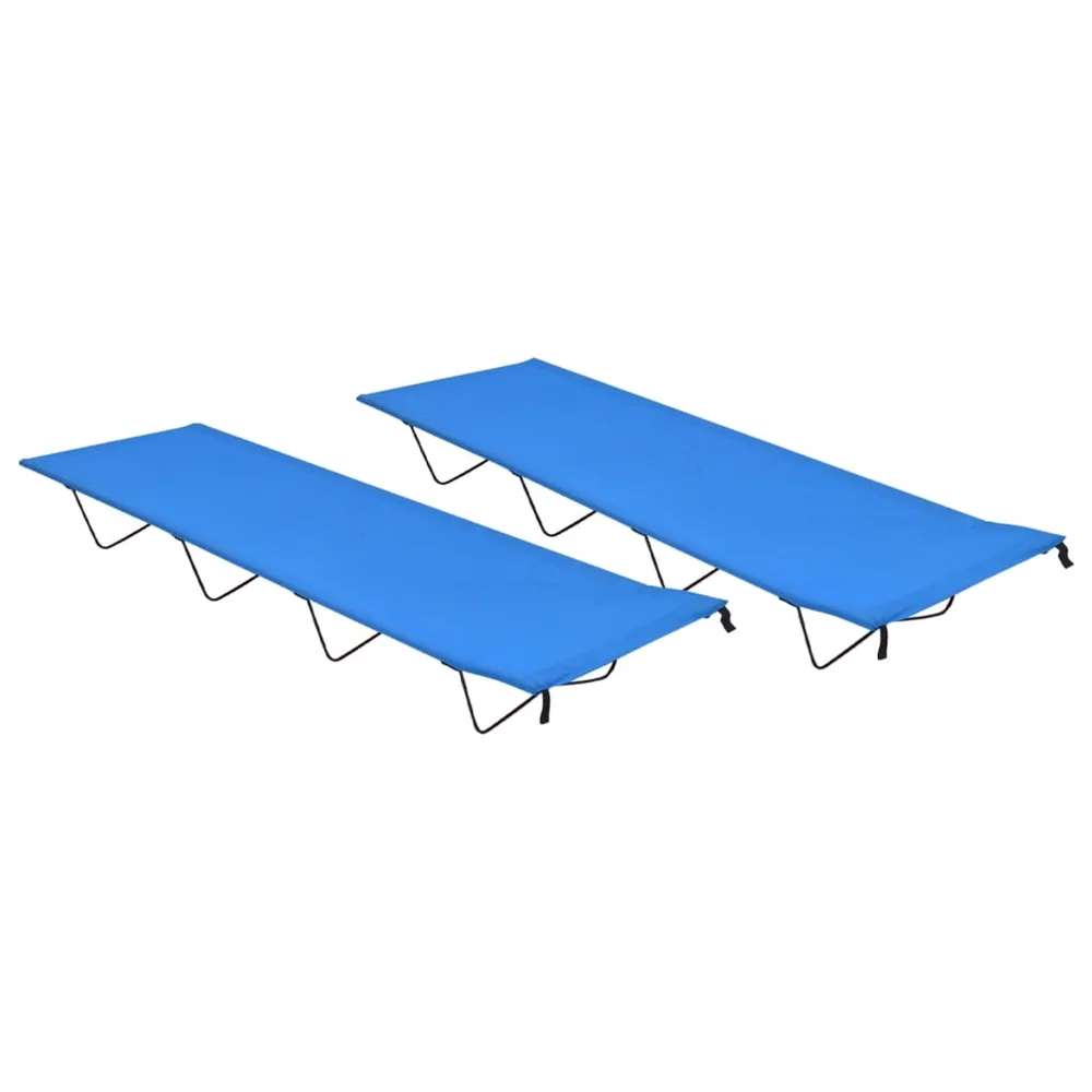 vidaXL Campingsenger 2 stk 180x60x19 cm oxfordstoff og stål blå v:5567954