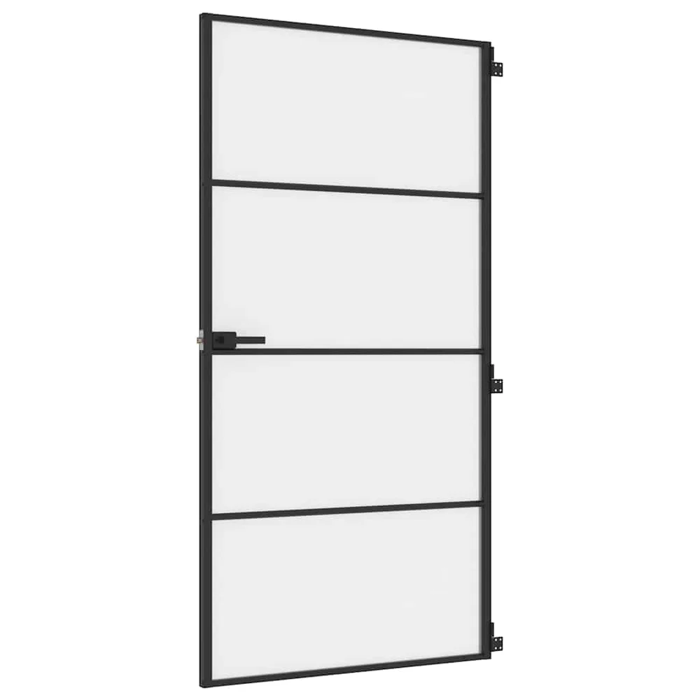 vidaXL Innerdør slank svart 102,5×201,5 cm herdet glass og aluminium v:4750813 vidaXL Innerdør slank svart 102,5×201,5 cm herdet glass og aluminium v:4750813