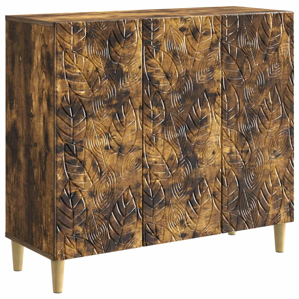 vidaXL Serviesskap Røkt Eik 89 x 34,5 x 80 cm Konstruert tre v:2516452