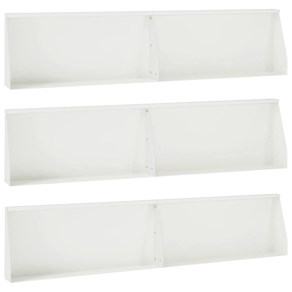 vidaXL Støttemur 6 stk. 100 x 12 x 30 cm Stål Hvit v:6843902