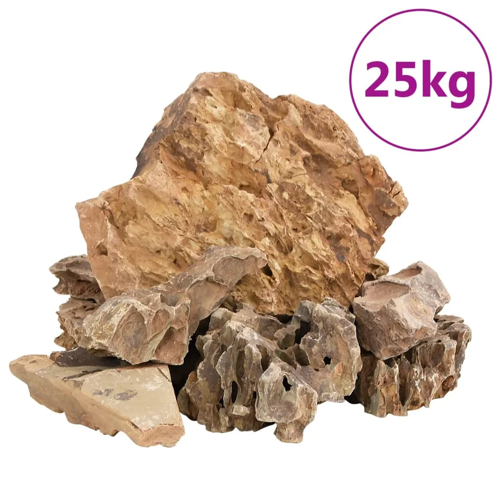 vidaXL Dragesteiner 25 kg brun 5-30 cm v:8121755