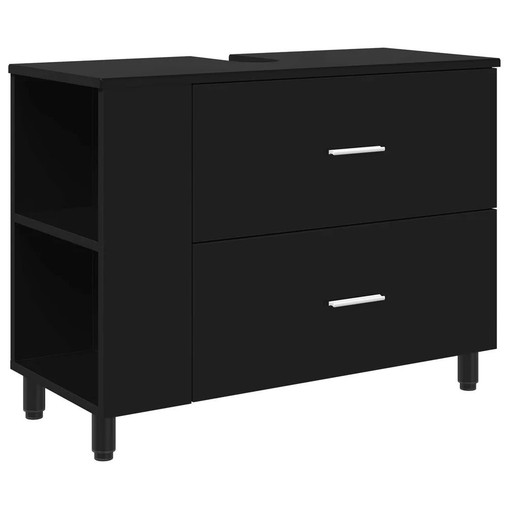 vidaXL Bad Sminkebord Svart 80 x 35 x 60 cm Konstruert tre v:6764194 vidaXL Bad Sminkebord Svart 80 x 35 x 60 cm Konstruert tre v:6764194