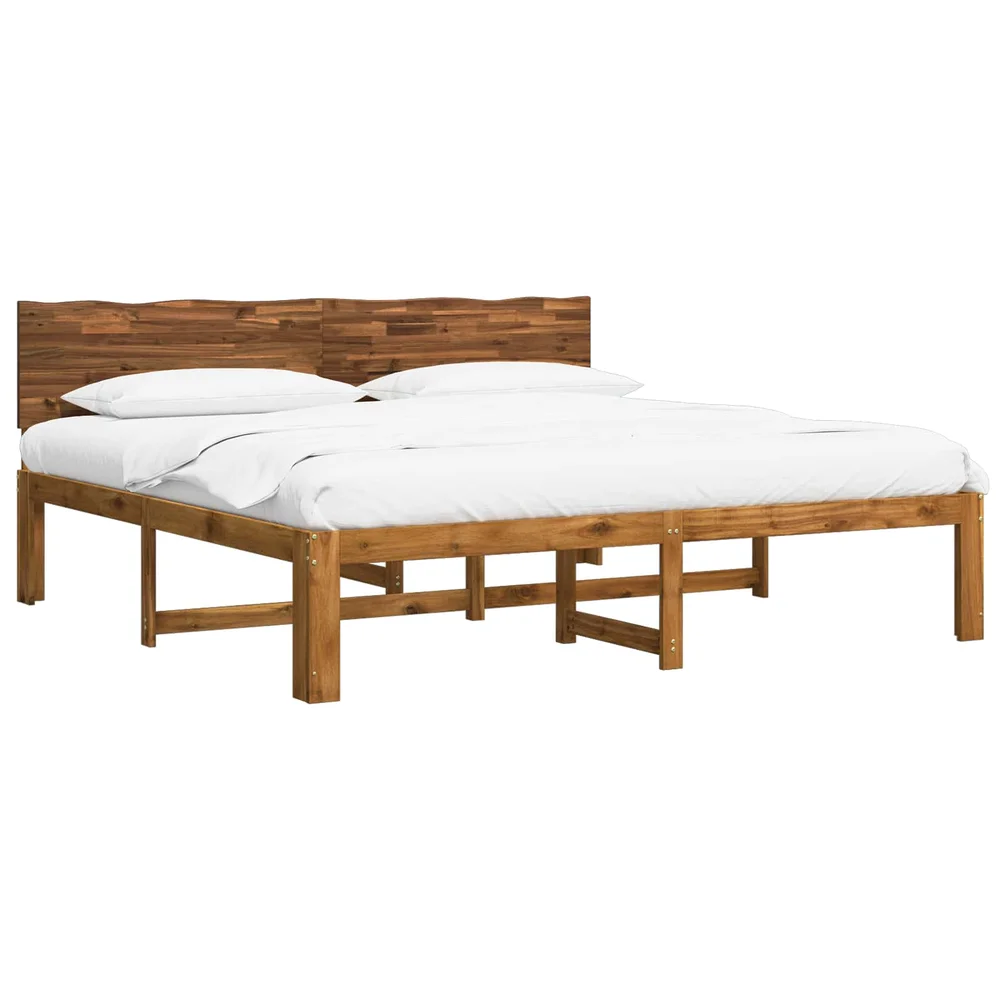 vidaXL Dobbel Sengramme med Hodegjerde ROSTOCK Naturlig 180 x 200 cm v:345745 vidaXL Dobbel Sengramme med Hodegjerde ROSTOCK Naturlig 180 x 200 cm v:345745