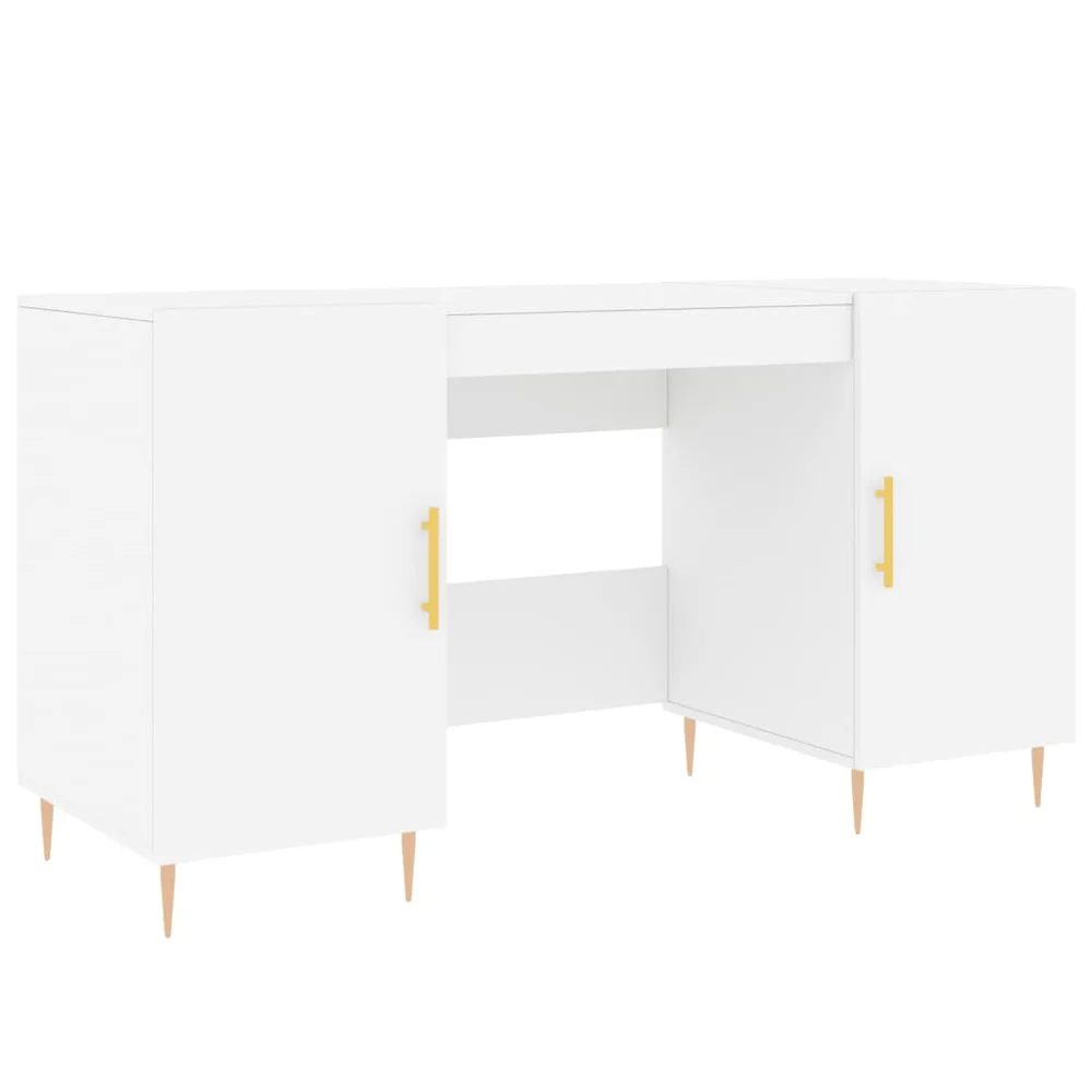 vidaXL Skrivebord hvit 140x50x75 cm konstruert tre v:6231053