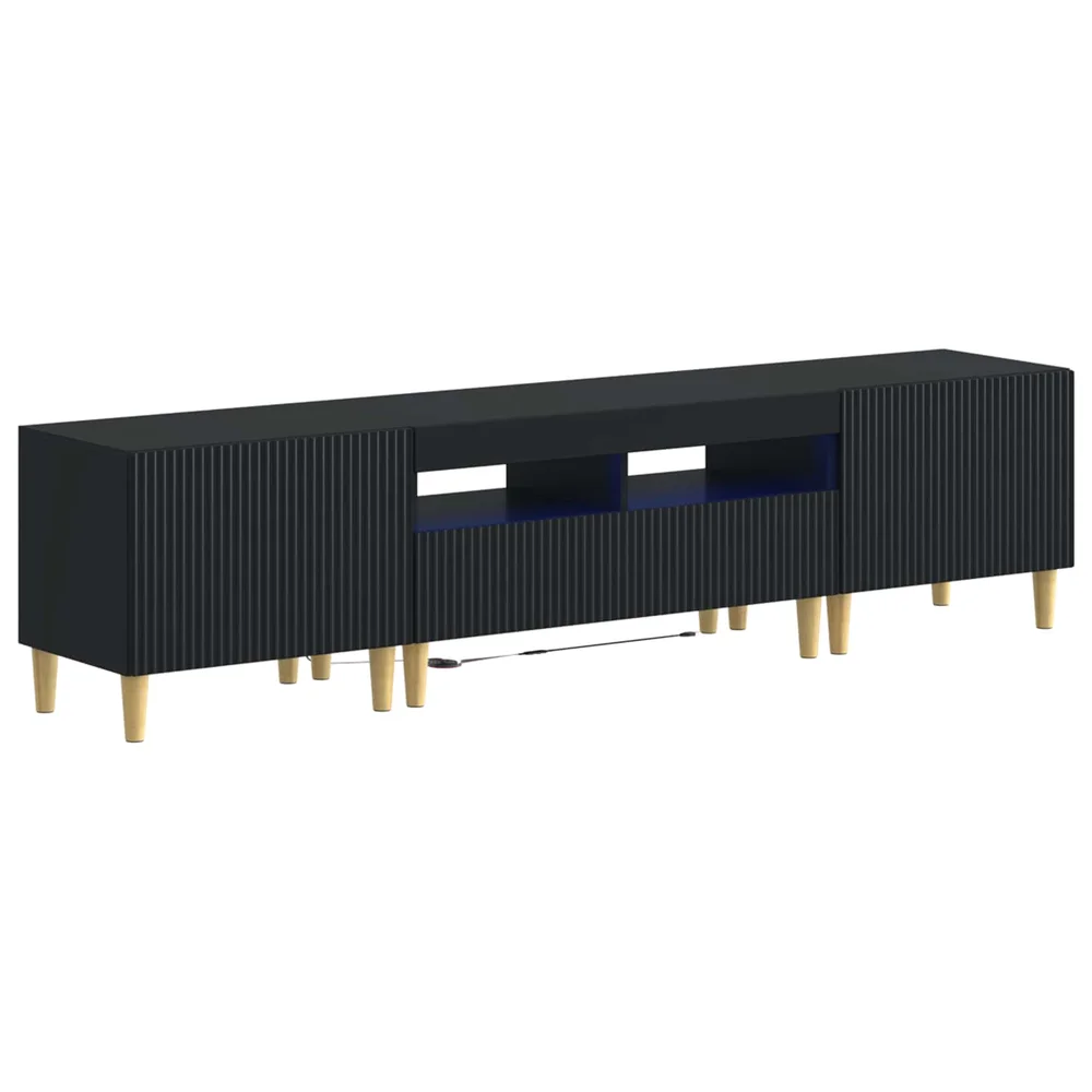 vidaXL 3-delt LED TV-skap ARNHEM 3 stk. Svart Konstruert tre v:8853842 vidaXL 3-delt LED TV-skap ARNHEM 3 stk. Svart Konstruert tre v:8853842