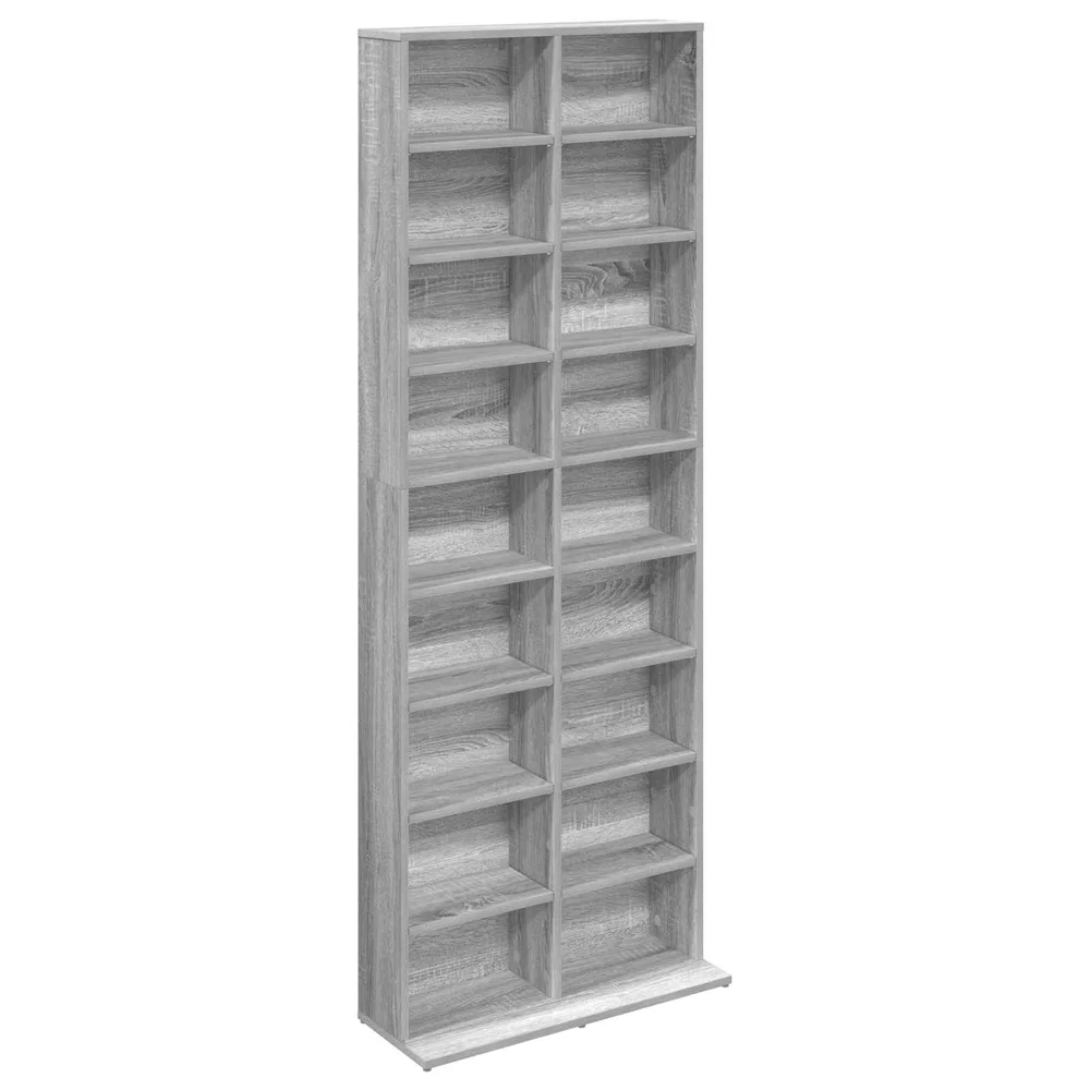 vidaXL CD skap Grå Sonoma 65 x 23,5 x 175 cm Konstruert tre v:4883548 vidaXL CD skap Grå Sonoma 65 x 23,5 x 175 cm Konstruert tre v:4883548