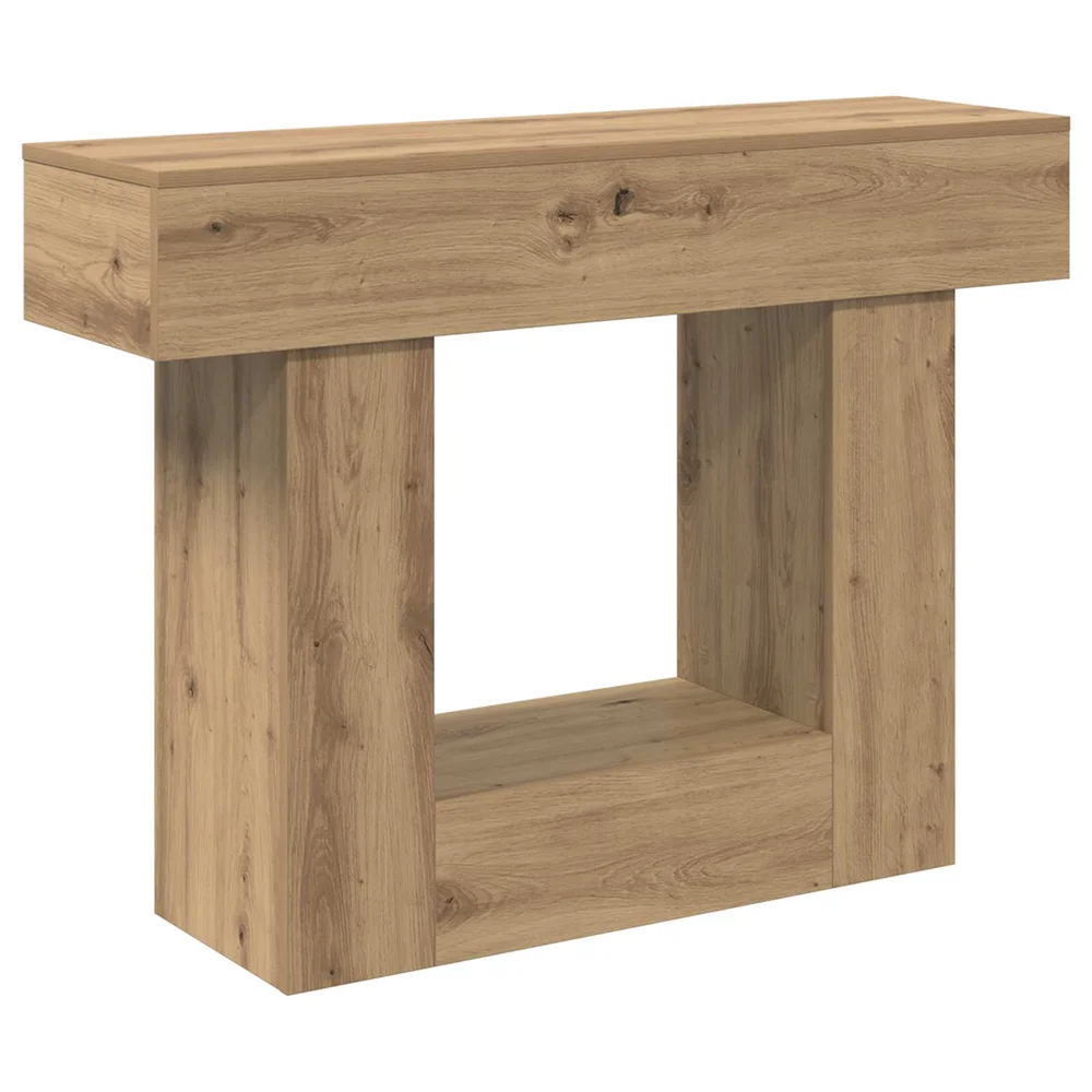 vidaXL Konsollbord Artisan eik 101 x 30 x 74 cm Konstruert tre v:9367895