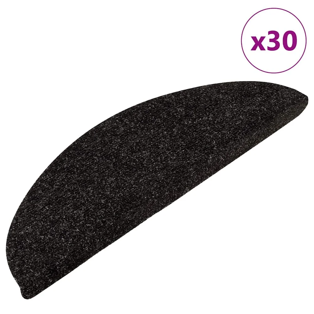 vidaXL Selvklebende trappematter 30 stk antrasitt 56x17x3 cm v:1220726