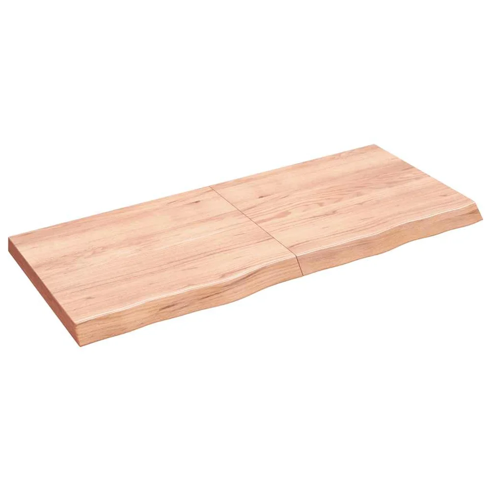 vidaXL Benkeplate til bad lysebrun 140x60x(2-6) cm behandlet heltre v:7555125
