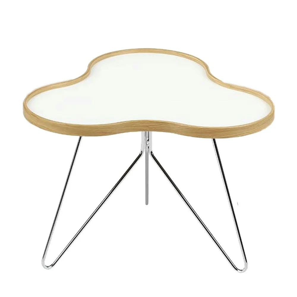 Flower Bord 66 cm, Hvit/Eik/Krom v:4442303 Flower Bord 66 cm, Hvit/Eik/Krom v:4442303
