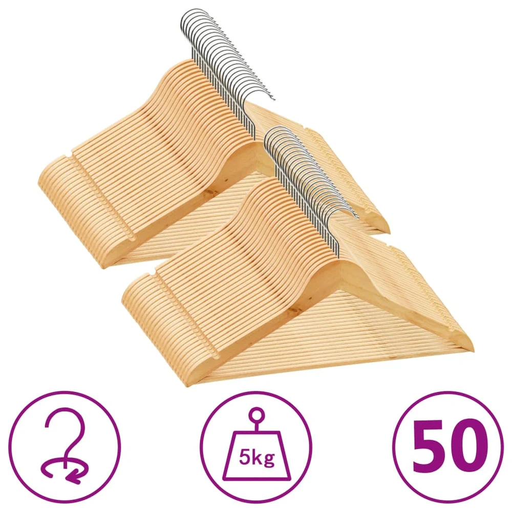 vidaXL Kleshengere 50 stk sklisikkert løvtre v:7834149