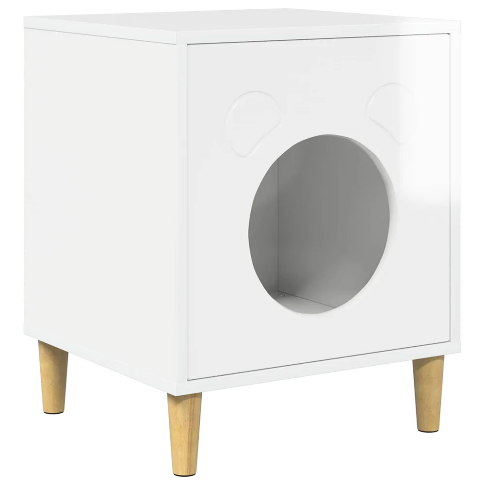 vidaXL Katt Hus Glanset Hvit 42,5 x 40 x 53 cm Konstruert tre v:2636125 vidaXL Katt Hus Glanset Hvit 42,5 x 40 x 53 cm Konstruert tre v:2636125