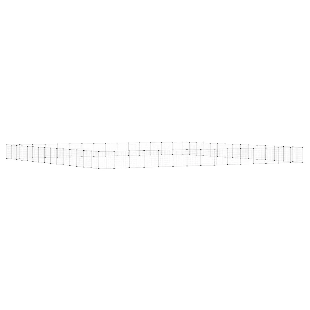 vidaXL Dyrebur 60 paneler med dør svart 525x525x35 cm stål v:1542608 vidaXL Dyrebur 60 paneler med dør svart 525x525x35 cm stål v:1542608