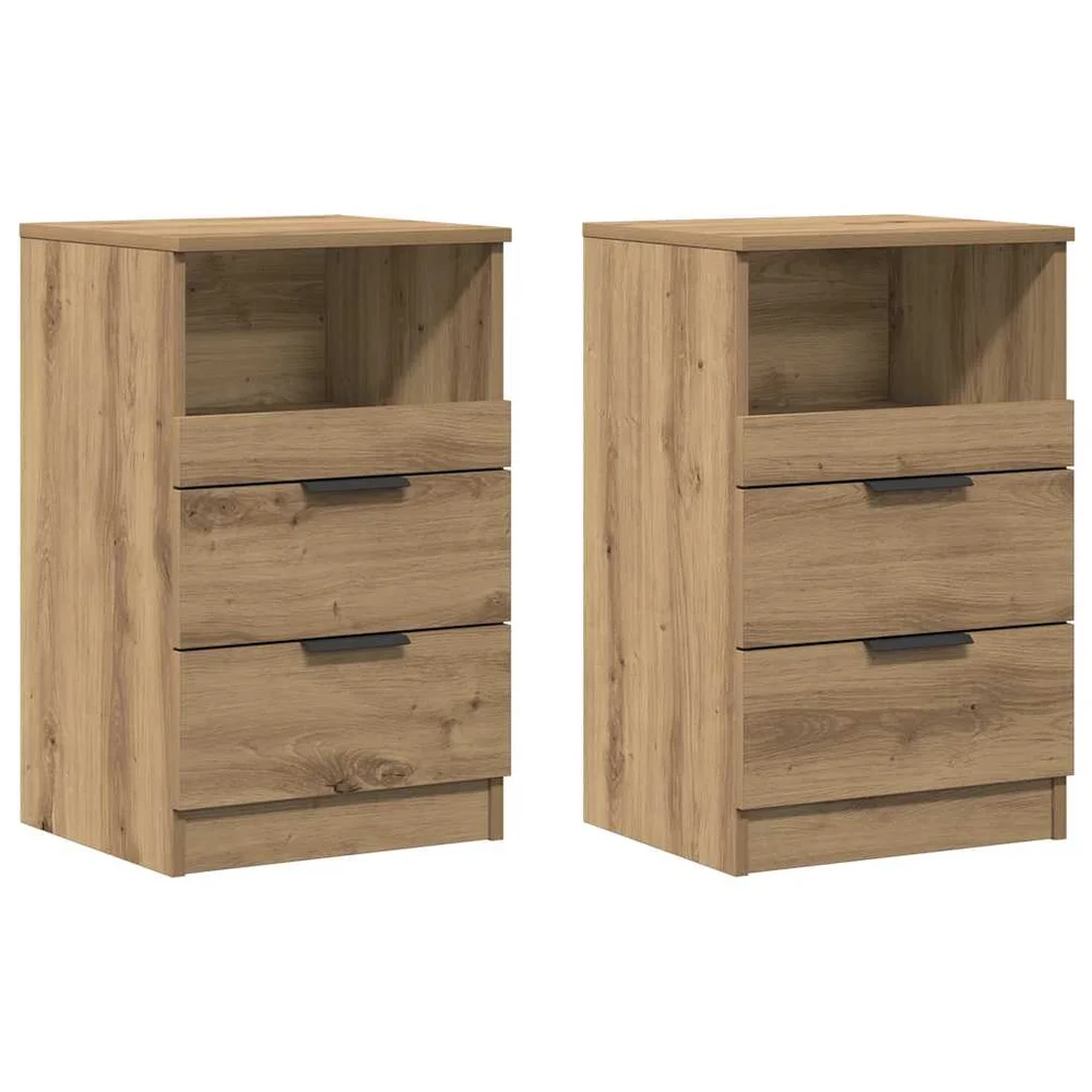 vidaXL Bedside Cabinet 2 stk. Artisan eik Medium Engineered Wood v:4127158 vidaXL Bedside Cabinet 2 stk. Artisan eik Medium Engineered Wood v:4127158